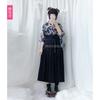 Yayaha handle carp flag and style print improvement and clothing top pleated skirt long skirt yukata kimono