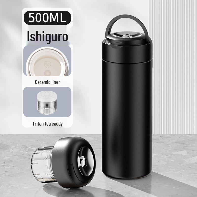 Men's Magnetic Thermos: 316 Stainless Steel, Tea Infuser, Separate Chambers, Magnetic Pop-up Cup, Portable High-End Business Water Cup