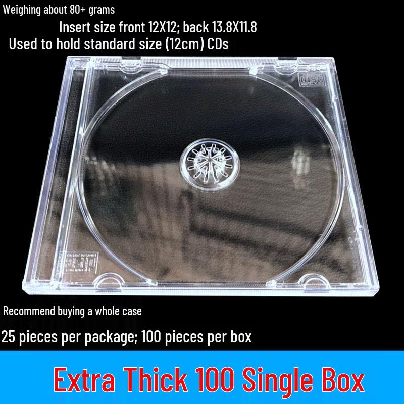 Dicke transparente CD-Aufbewahrungsbox mit zwei Scheiben und Einsteckseite