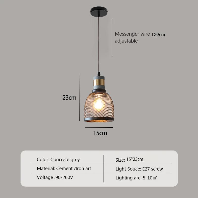 

Ретро светодиодный подвесной светильник креативные подвесные светильники из цемента для гостиной столовой бара сундука магазина ресторана декоративных ламп Without Bulb
