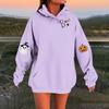 Women's Solid Color Long Sleeve Casual Halloween Print Pullover Hooded Sweatshirt