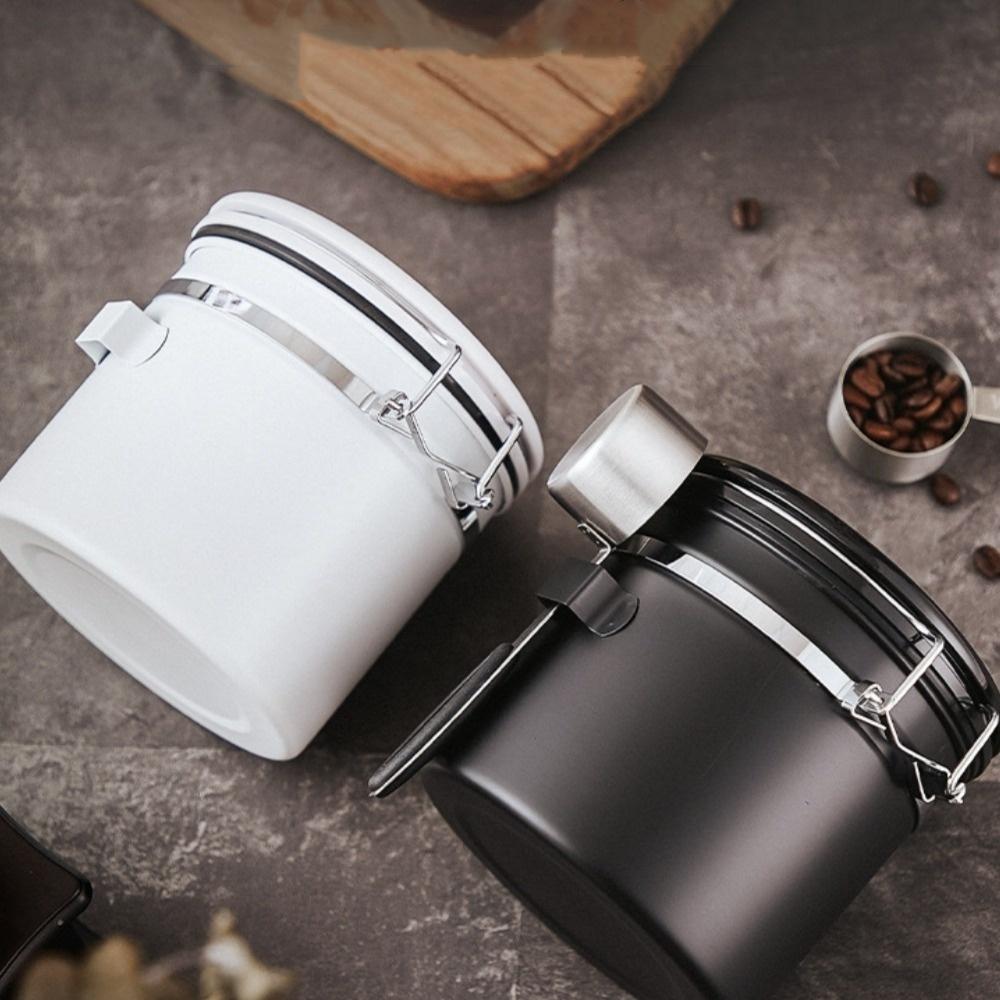 1pc Stainless steel exhaustible seal jar kitchen vacuum storage jar coffee bean seal jar tea jar fresh-keeping box seal jar