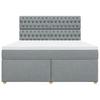 Box Spring Bed with Mattress Light Grey 180 x 200 cm Fabric