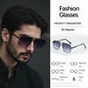 Square Frame Metal Double Beam Modern Sunglasses For Men Square Face Long Face Compatible Glasses Personalized Men Glasses