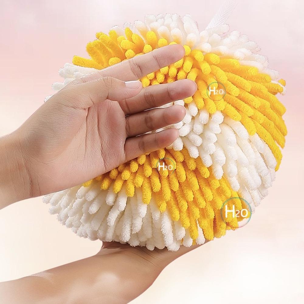 Soft Absorbent Hanging Hand Towel Quick Dry Microfiber Towels Comfortable Chenille Hand Ball  Home