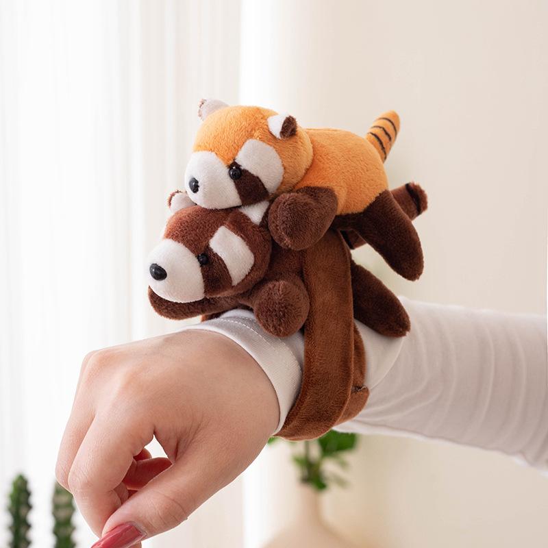 Panda Wrist Cute Clap Ring Plush Toy Raccoon Refrigerator Sticker Chain Key