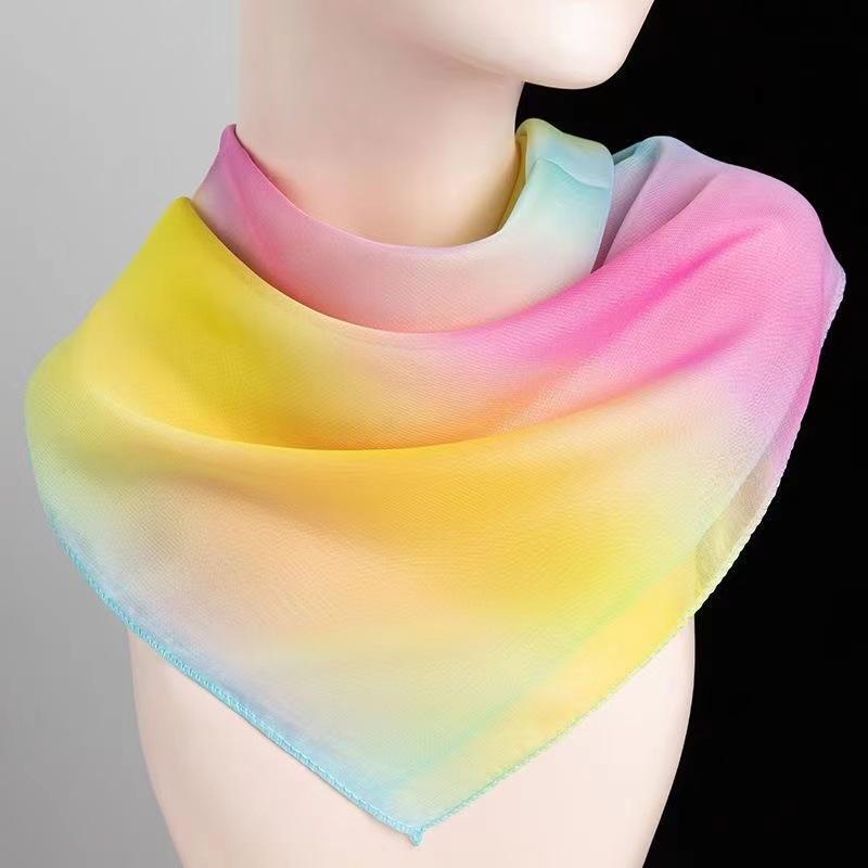 Spring and Autumn Women's Printed Square Scarf Printed Silk Scarf Square Scarf Sunscreen Scarf