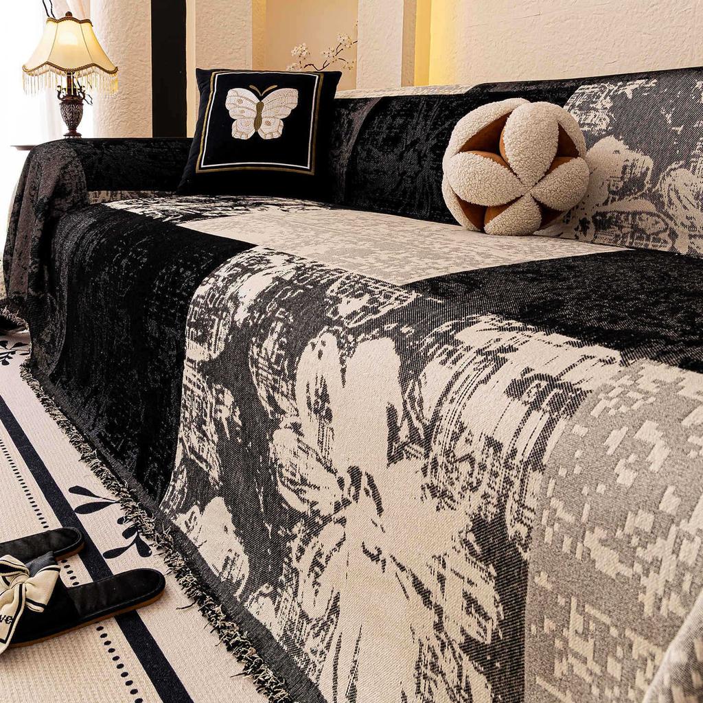 Neue Sofabezugstoff für alle Jahreszeiten Retro Mid Century Stil Sofahandtuch Vollbezug Sofadecke