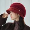 Fashion Versatile Temperament Bucket Hat Autumn and Winter Hat Women's High-end Sense Showing Face Small Velvet Thermal Basin Hat