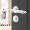 Indoor Door Lock, Bedroom Wooden Door Lock, Shiny Silver Split Retro Set, Gold Silent Handle Lock