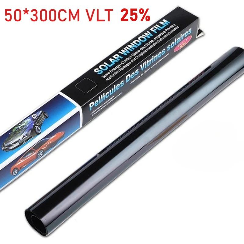 Black Car Window Film 5%/20%/35%/50%/70% VLT Window Tinting Glass Shading Sticker Summer UV Protector Auto Accessories