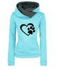 Women's Cat Paw Heart Hoodie - New Style Pullover for Outdoor Sports