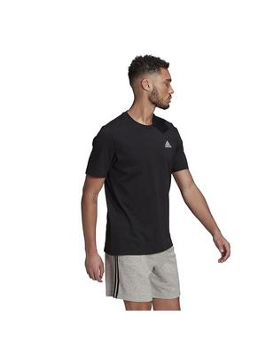 Camiseta Masculina Essentials Manga Curta com Pequeno Logo Bordado 31298 Preto O (GK9639)