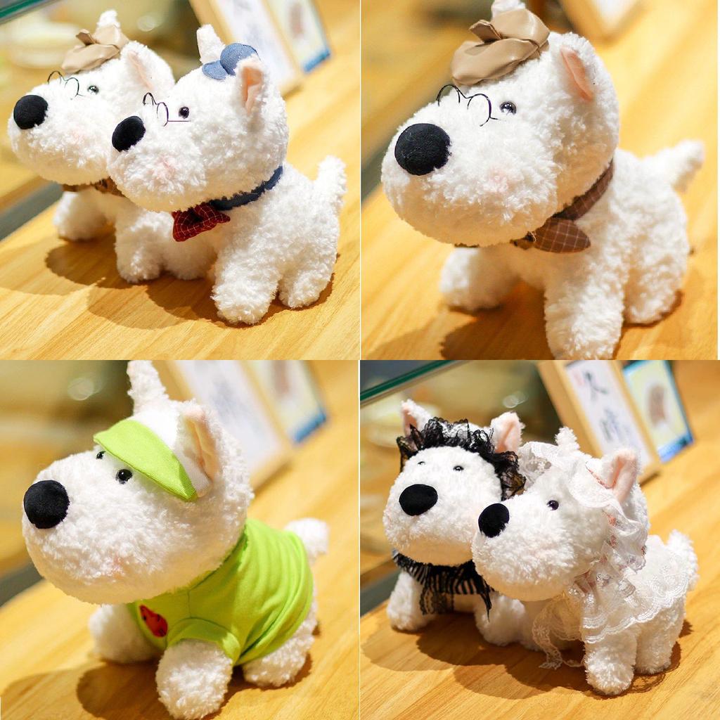Adorable 8 Inch Highland Terrier Plush Toy Soft Stuffed Dog For Creative Birthday Gifts