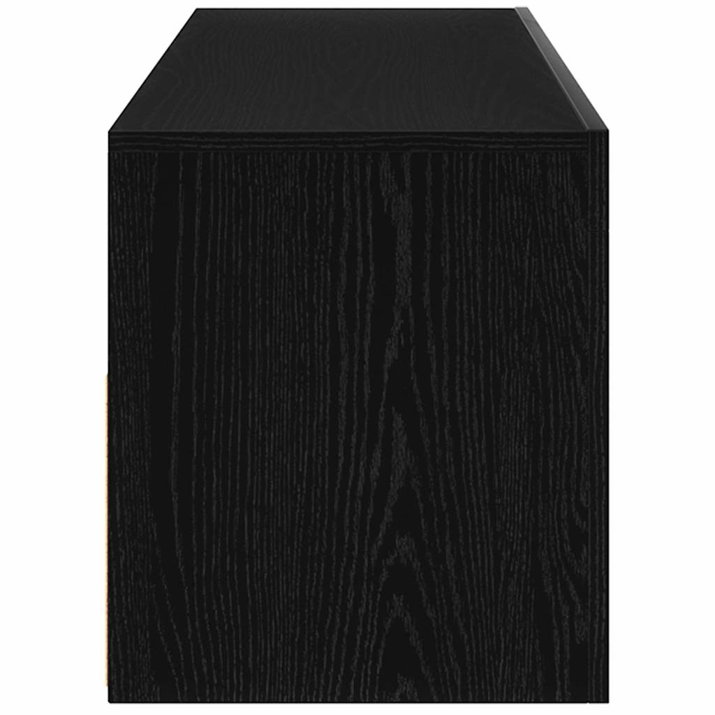 TV Cabinet in Black Oak Look 120 x 35 x 40 cm Engineered Wood