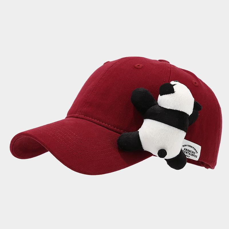 Cute Panda Embroidered Baseball Cap For Women Summer Sun Protection With Curved Brim And Adjustable Strap