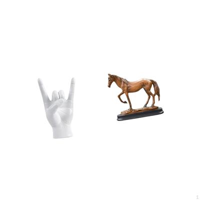 Rock Gesture Sculpture Hand Figurine Creative Resin Statue Art Craft Ornament for Apartment Bedroom