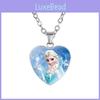 New Cartoon Frozen Elsa Princess Heart Pendant Children's Necklace Snow White Mermaid Accessories