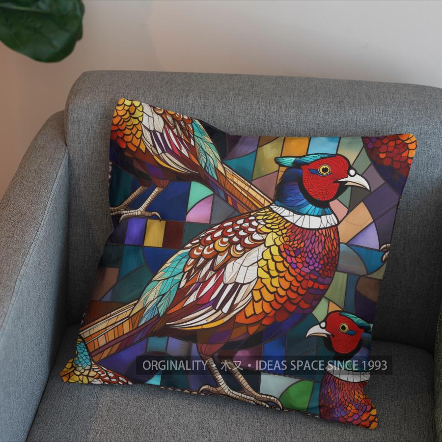 2D Colorful Phoenix Art Pillow For Home Decor Pattern Cushion Cover Suitable For Sofa Bedroom Car Pillow Cover