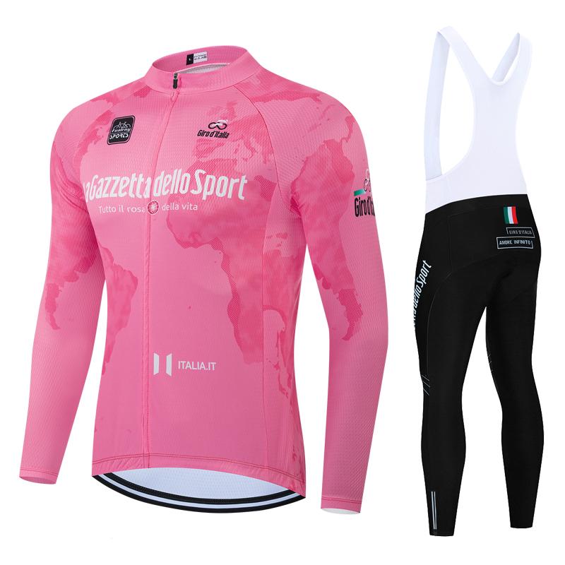 Lange Wielerjersey Fietsjack Maillot Broek Set Lente Zomer Tour De Italy D'ITALIA Ropa Ciclismo Pro Team Fietskleding