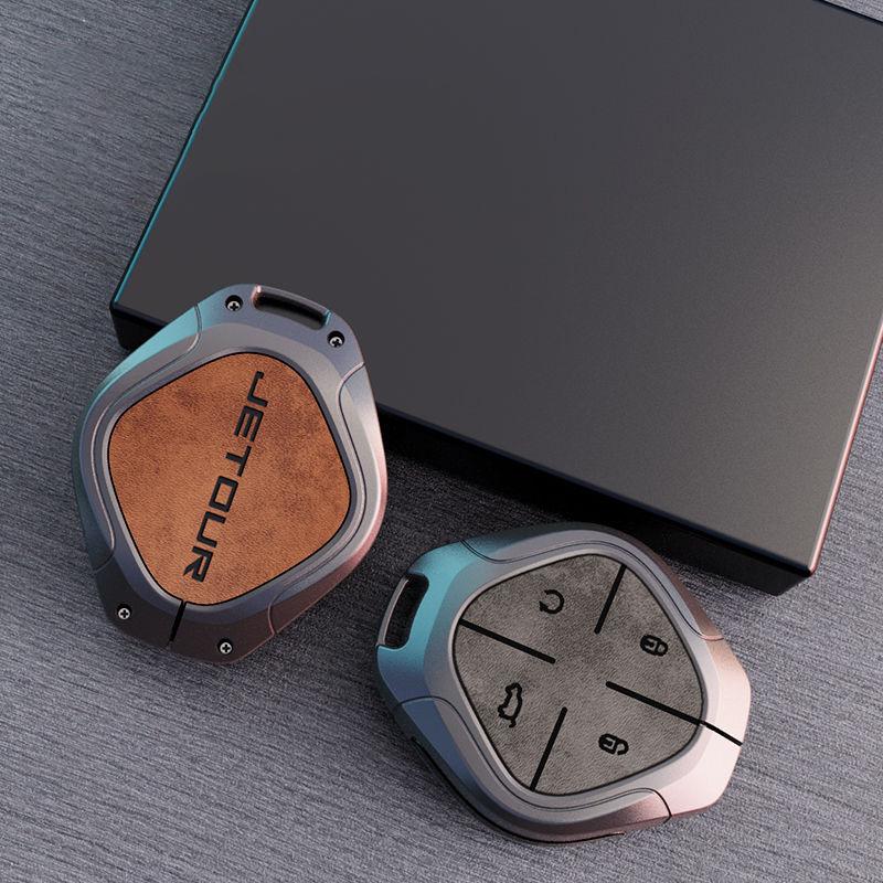 Zinc Alloy Car Key Case For Jetour Dashing Keychain Remote Cover Bag Shell Housing Ring Holder Fob Accessories