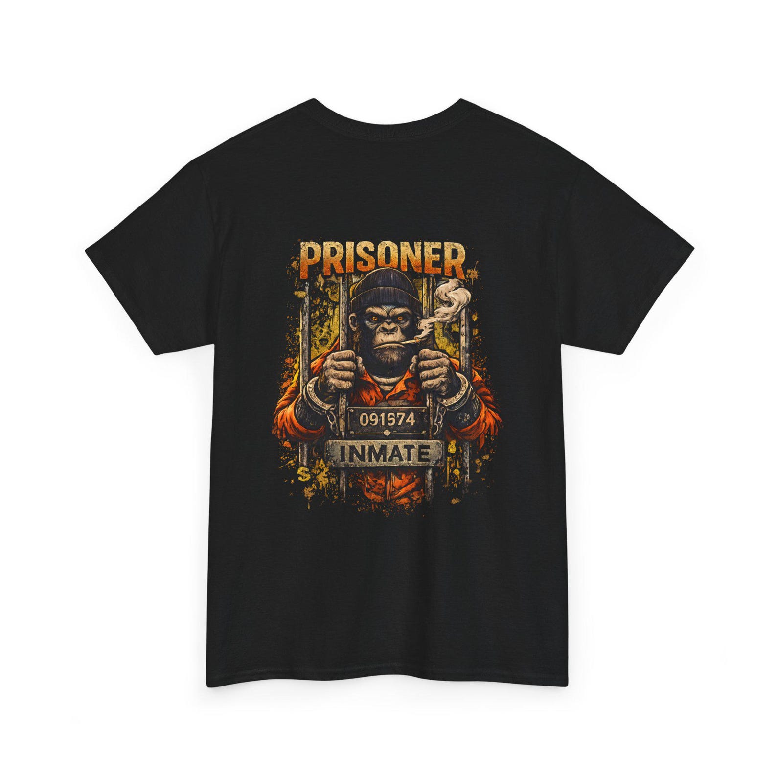 Prisoner Gorilla T-Shirt | Japanese Text Gorillaprisoner Cage Artwork S