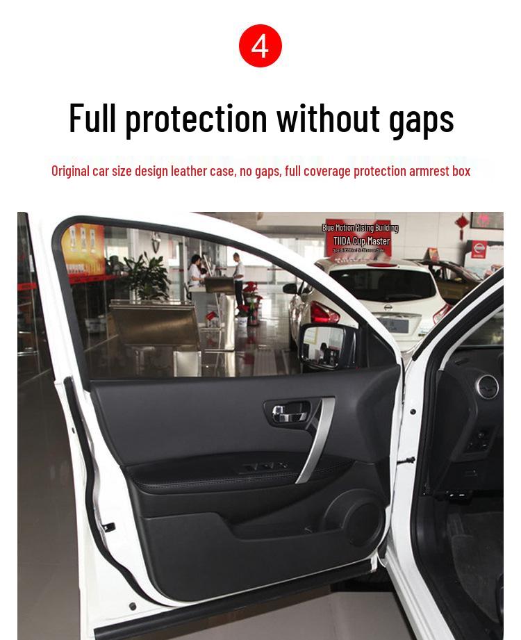 Qashqai 08-15 Door Panel Leather Armrest Cover for Interior Renovation
