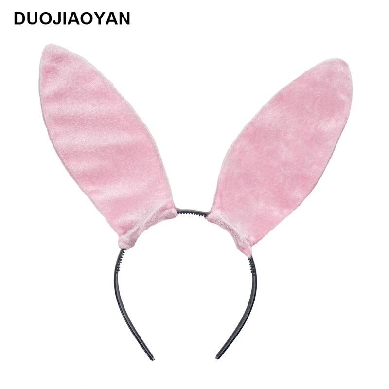 Διασυνοριακό Βελούδινο Κουνελάκι Κορίτσι Γάτα Αυτιά Κουνελιού Μαύρη Στέκα για Απόκριες & Χριστούγεννα