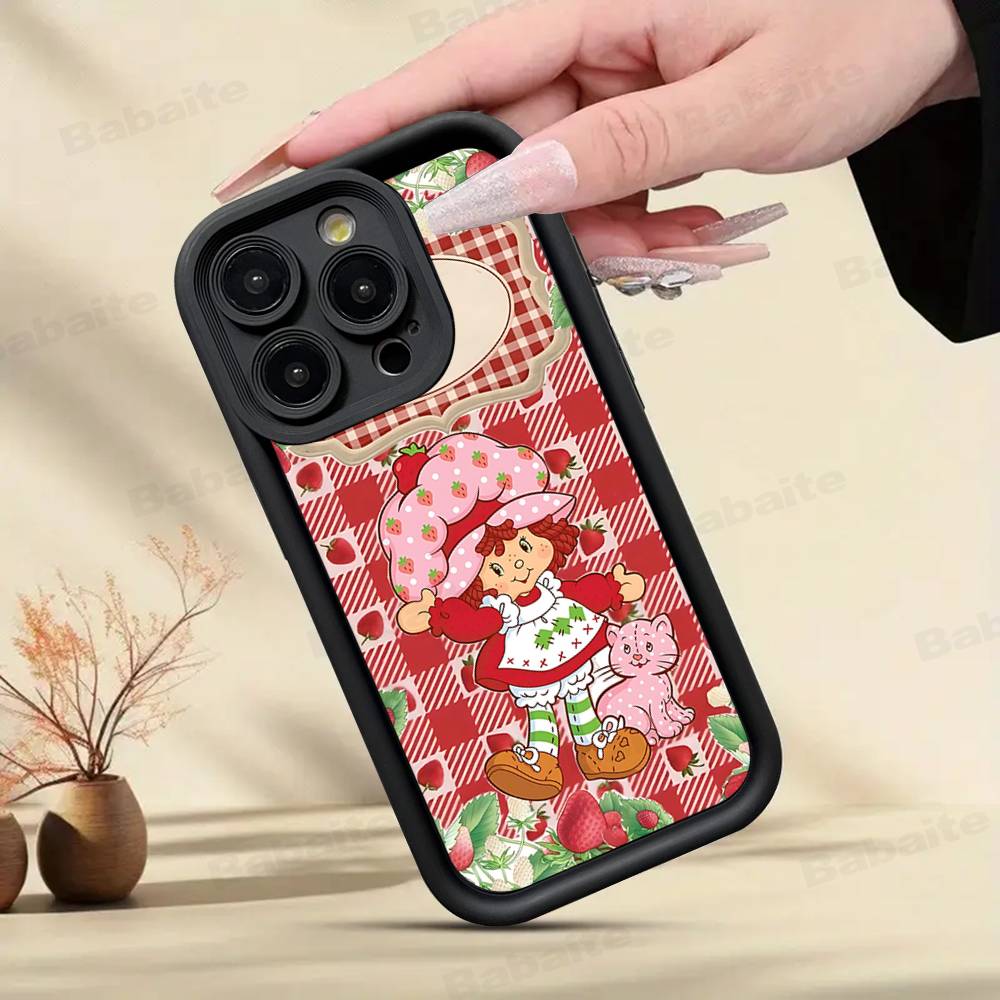 Girl Pink Strawberry S-Shortcake TPU Phone Cover For Iphone 17 16 15 14 13 12 11 Pro Max Plus Case Cover