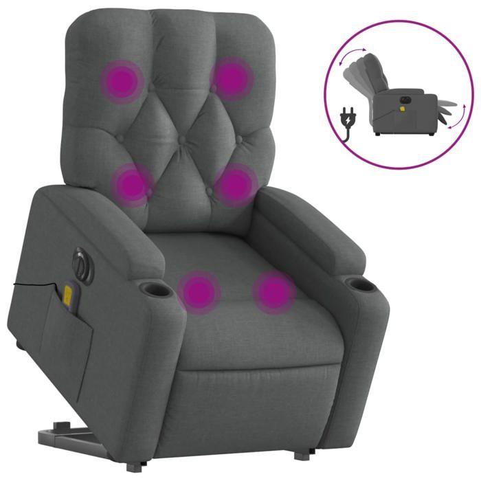 VidaXL Electric Massage Recliner, Relaxation Chair with Adjustable Backrest and Footrest, Seat of 3204747