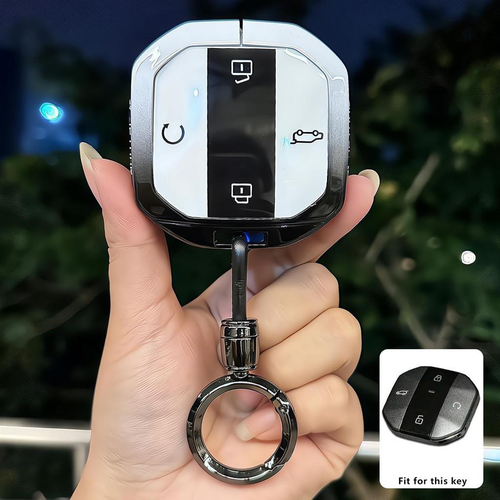 Zinc Alloy Car Key Case for Jetour Freedom Shanhai T1 2024 2025+ Car-Styling Remote Cover Shell Keychain Holder Fob Accessories
