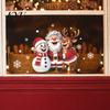 Glass Door Holiday Stickers Christmas Window Clings, Peel And Stick Winter Santa Snowman Reindeer Decals Decals, PVC Xmas Sticker for Party Decoration