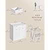 VASAGLE Bathroom Cabinet with Laundry Baskets, Bathroom Storage Unit with 2 Drawer and 2 Laundry Hampers, Removable Laundry Baskets with Handles