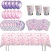 Butterfly Party Tableware Set  Butterfly Pattern Paper Plate Napkin Cup Disposable Tablecloth for Baby Shower Birthday Supplies