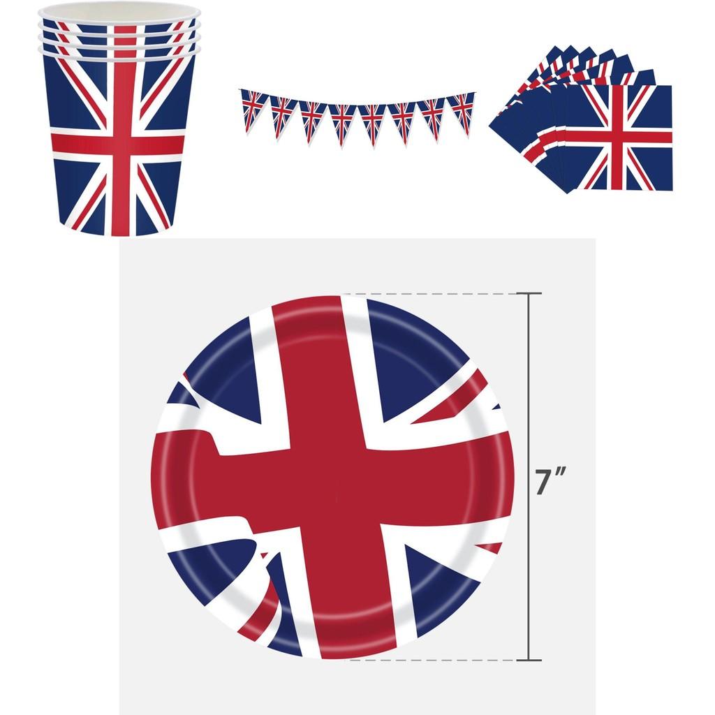 British Flag Party Supplies Set Commemorate The Platinum Jubilee 2022 With This Valuable Multi-functional Kit!