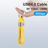 USB4 Charging Cable with PD240W Super Fast Charging and 40Gbps Speed 8K Video Transmission