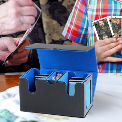 Card Deck Boxes Magnetic Closure Organizer Bin Container Deck Case With Dice Tray For Trading Gathering Sports Playing