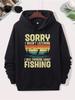 Fishing Ed Street Style for Outings250g Heavyweight Pullover with Pocket Adjustable Drawstring for Unisex Warm Sweatshirt, Cozy Fo