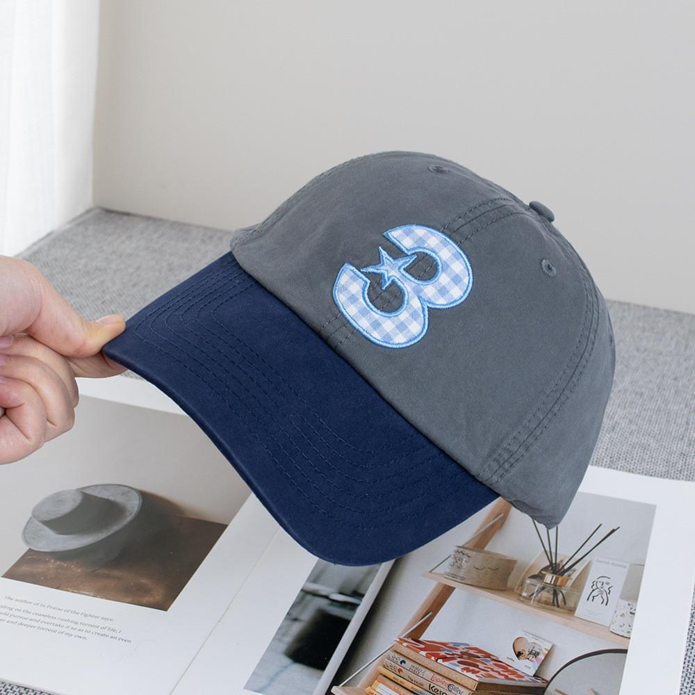 Korean Ig Style Plaid Embroidered Baseball Cap With Adjustable Fit For Casual Wear