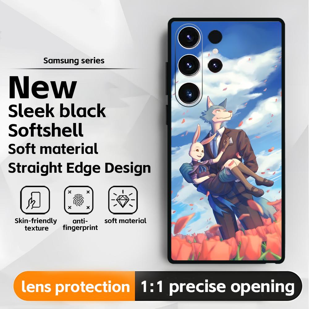 BEASTARS Phone Case For Samsung Galaxy S26 S25 S24 S23 S22 S21 Plus Ultra Note20 Soft Black
