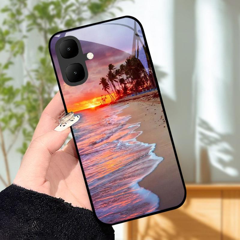 For Infinix Smart 10 X6725 Case Tempered Glass Shockproof Back Cover Phone Cases For Tecno Pop 10 Camera Protective Shell Fundas