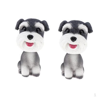 2pcs Cute Pitch Head Dog Bobble Figure Puppy Car Interior Ration