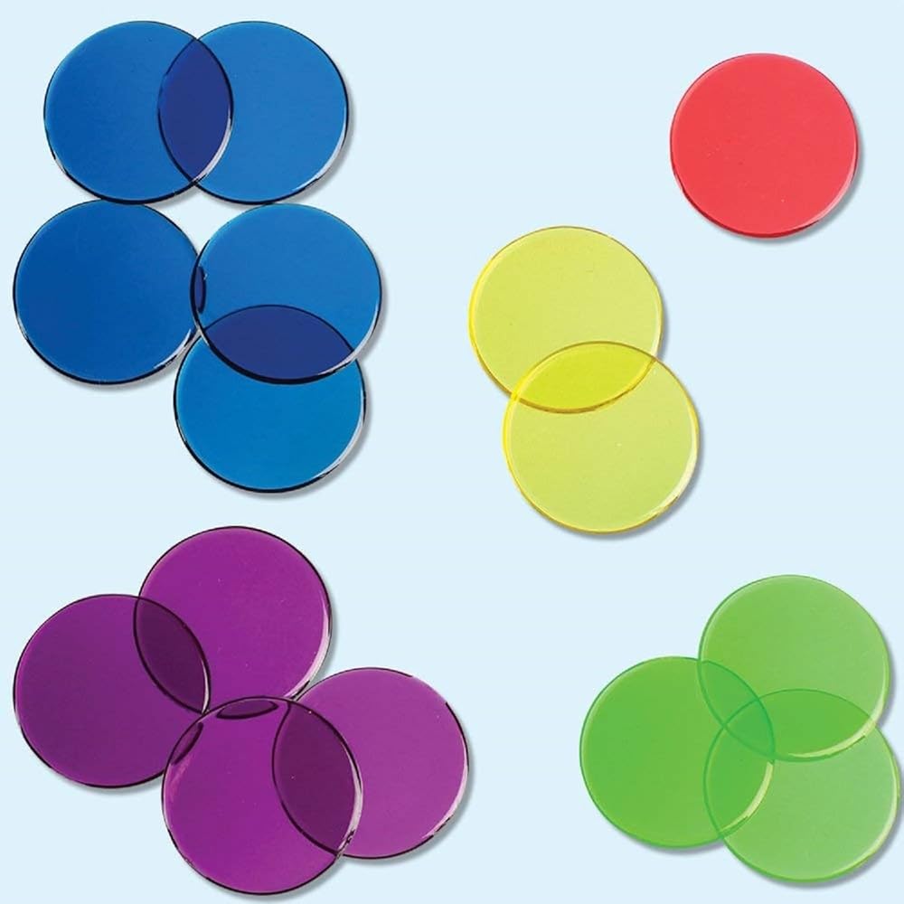 Learning Resources Transparent Counters Colorful Counting Discs 100 Pieces Educational Toy