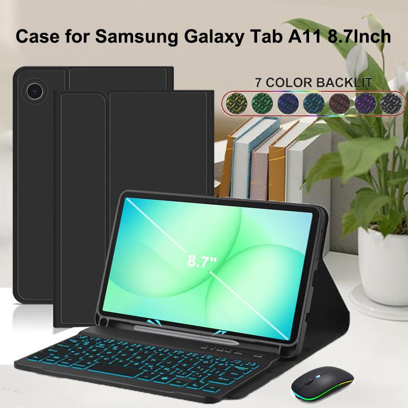 Case for Samsung Galaxy Tab A11 8.7 Inch, Bluetooth Keyboard Cover for Samsung A11 8.7 SM-X133/X135, for Samsung Smart Stand Cov