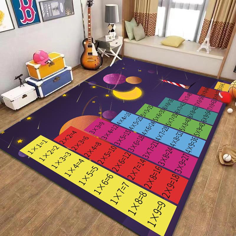Cute Girl Hopscotch Pattern Rug Cartoon Number Design Carpet Sweet Graphic Home Decor Floor Covering Bedroom Living Room Accent