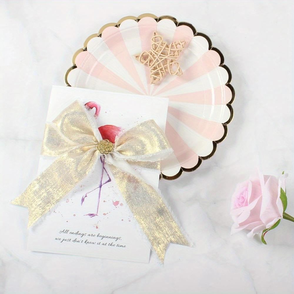 2 Rollen Handreißbares Rohkantenband Brillantes Band Drei Rollen Glänzendes Goldenes Seidenband Braut-Blumenstrauß Geschenkverpackung Hochzeitsdekoration DIY-Basteln