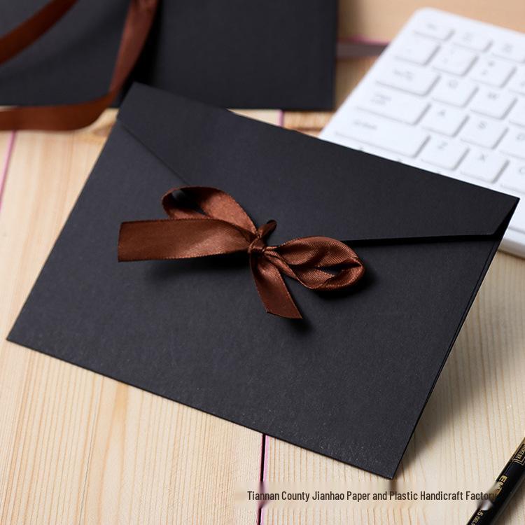 Retro Kraft Paper Envelope - Western Style Invitation with Bow Logo