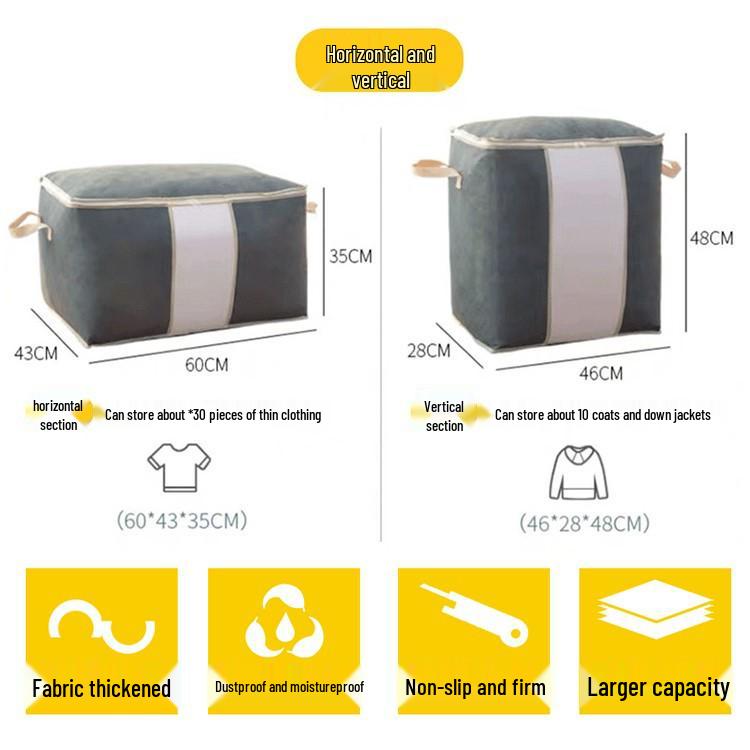 Upgraded Non-woven Quilt Storage Bag – Large Capacity, Horizontal & Vertical Styles for Clothes Organization