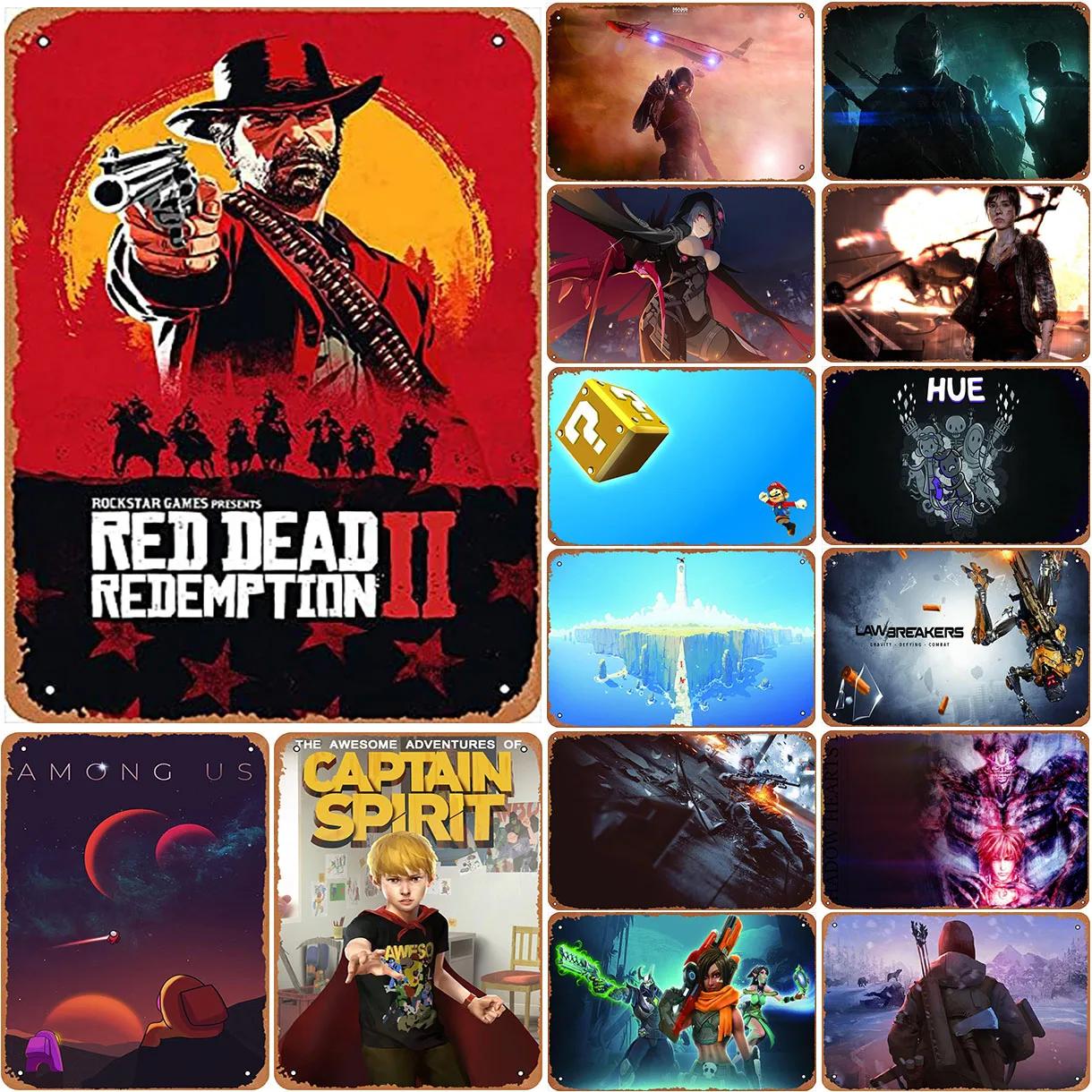 Decorazione Classica Videogioco Lattine Metalliche Vintage Red Dead Redemption Poster Divertenti Decorazione per Bar Pub Man Cave Decorazione Murale