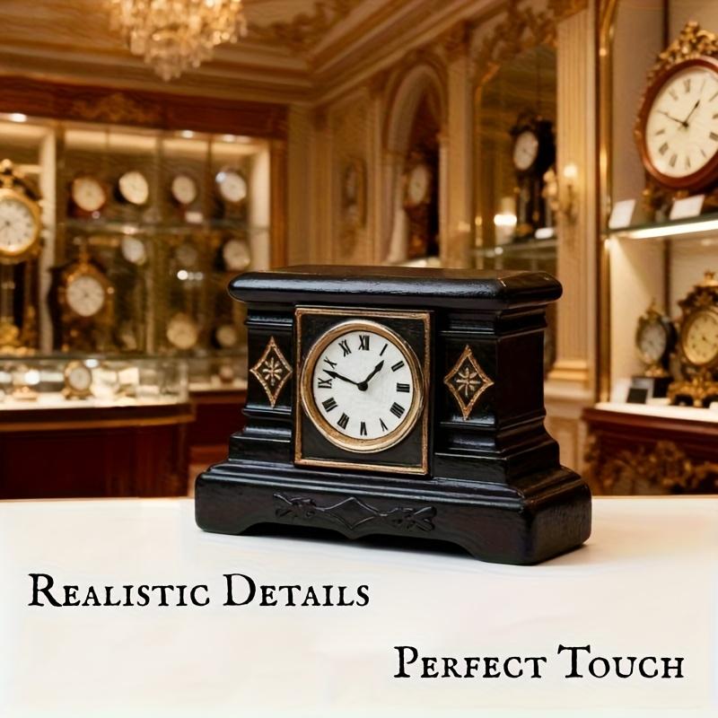 Classical Clock Miniatures, Retro European French Victorian Floor Pendulum Clock, Resin Craft Collectibles, Ornaments, Home Office Car Decoration